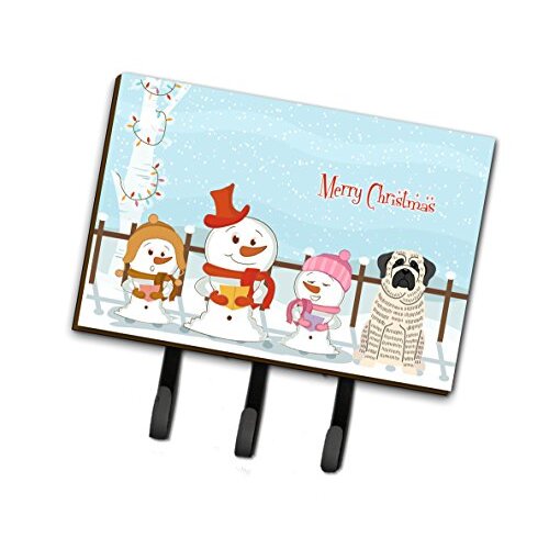 Caroline's Treasures BB2347TH68 Merry Christmas Carolers Mastiff Brindle White Leash or Key Holder Triple Multicolor